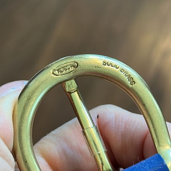 Vintage Talbots blue woven leather belt with brass buckle- large - Picture 7 of 7